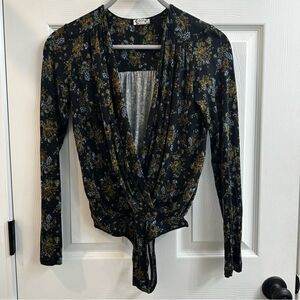 Free People intimately Long Sleeve Floral print Bodysuit L73820 Woman's Size S